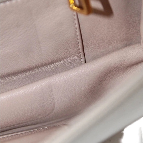 Prada Milano Cream Leather Tortoise Shell Strap Turnlock Flap Shoulder Bag - Picture 9 of 16